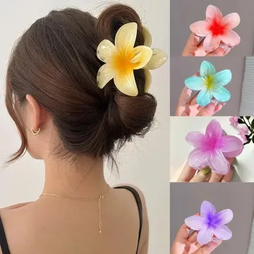 Plumeria Flower Design Claw Style Hair Clip 